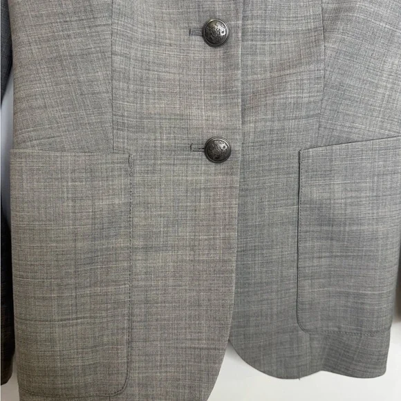 Aritzia Talula Gray wool blend preppy academia Blazer Jacket Women Size 2 - Picture 4 of 7